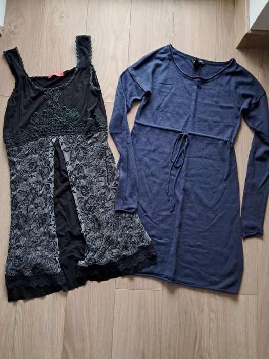 Sukienki ciążowe S. Dwie sztuki. Polecam normalne ślady uzytkowania. W