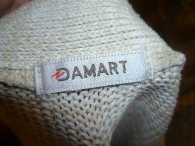 Кофта Damart вязаная на пуговицах с карманами кардиган 100% коттон