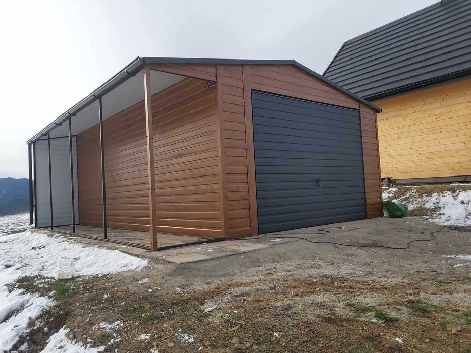 Garaż blaszany 5x5 drewnopodobny, opcja personalizacji na życzenie!