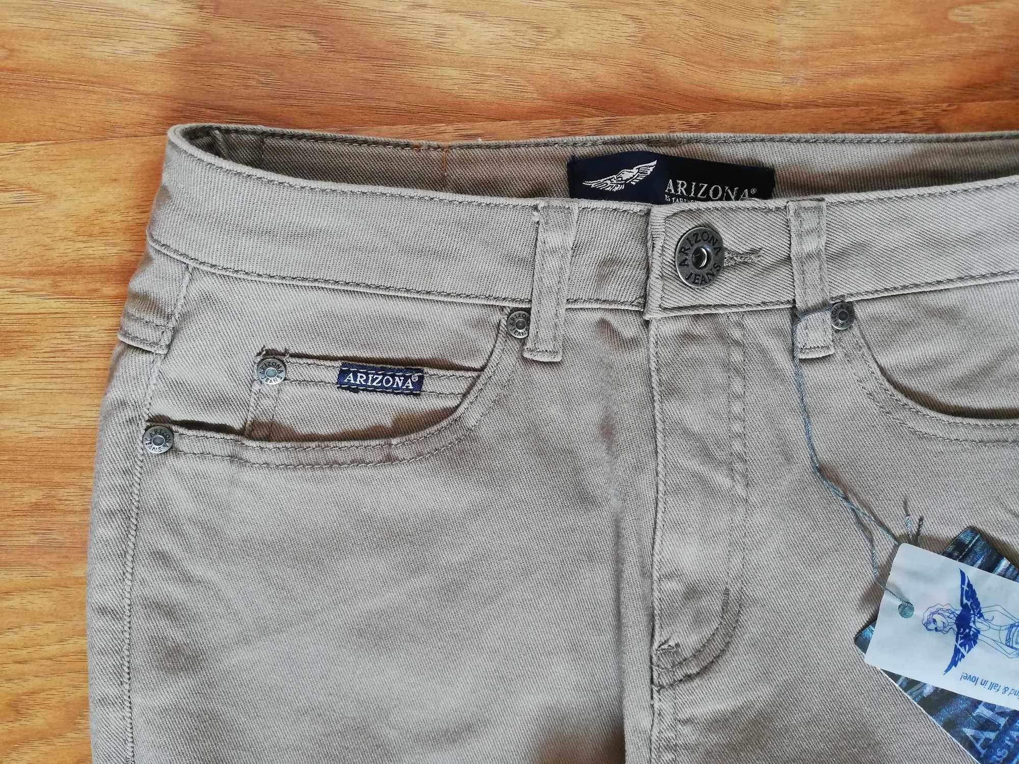 damskie spodnie dżinsowe Arizona bootcut dżinsy M 38 /L32 beżowe