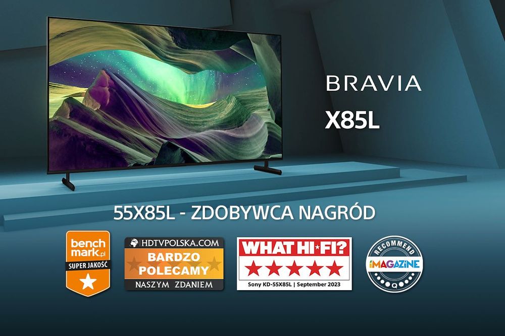 Super Telewizor SONY 55 cali KD-55X85L, 2 lata gwarancji