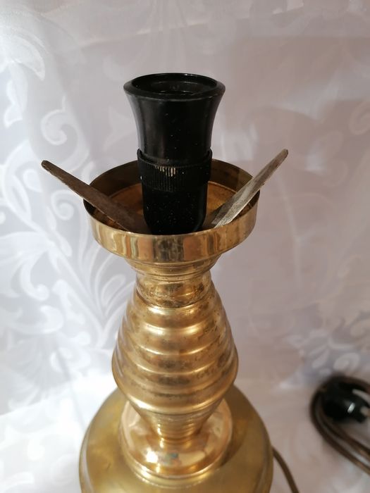 Ładna mosiężna lampa lampka polecam mosiądz PRL
