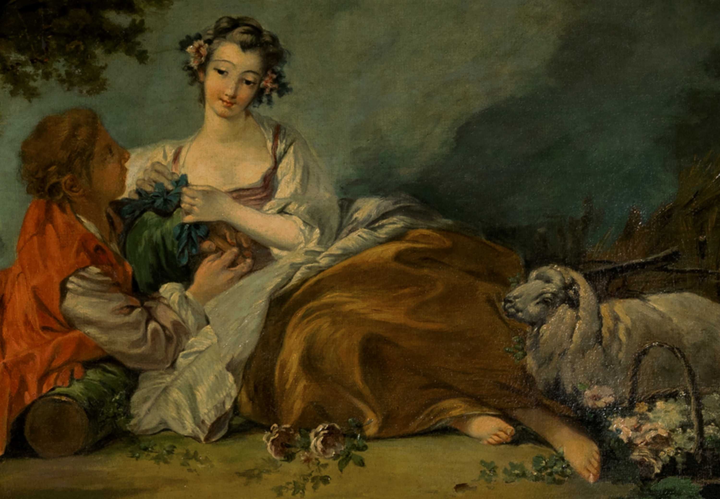 Pintura casal amor Romantismo Escola Fragonard | século XIX