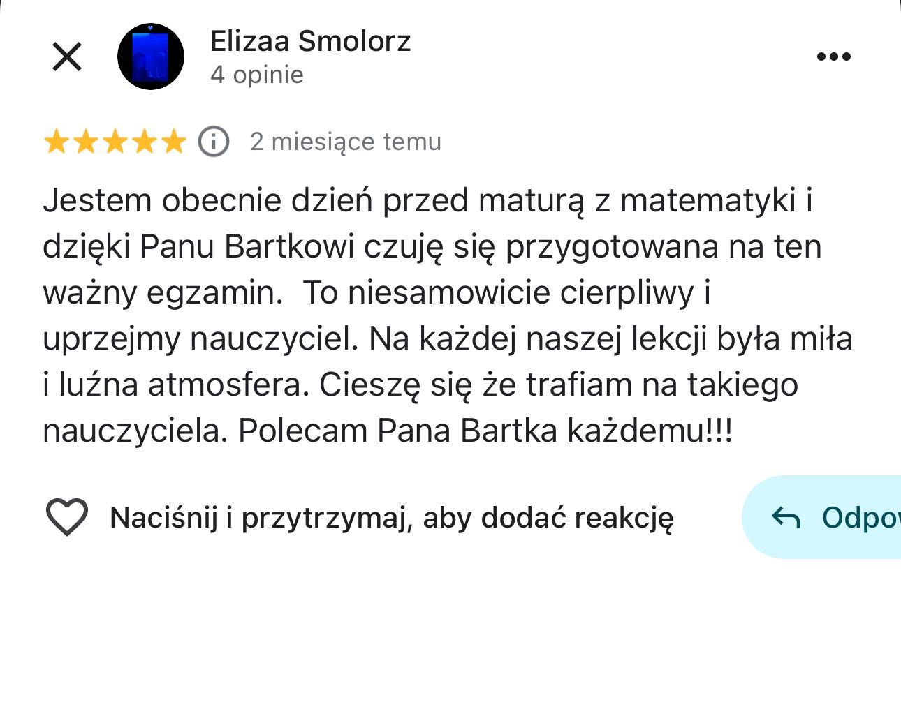 Korepetycje Matematyka z egzaminatorem CKE Szkoła Średnia i Podstawowa