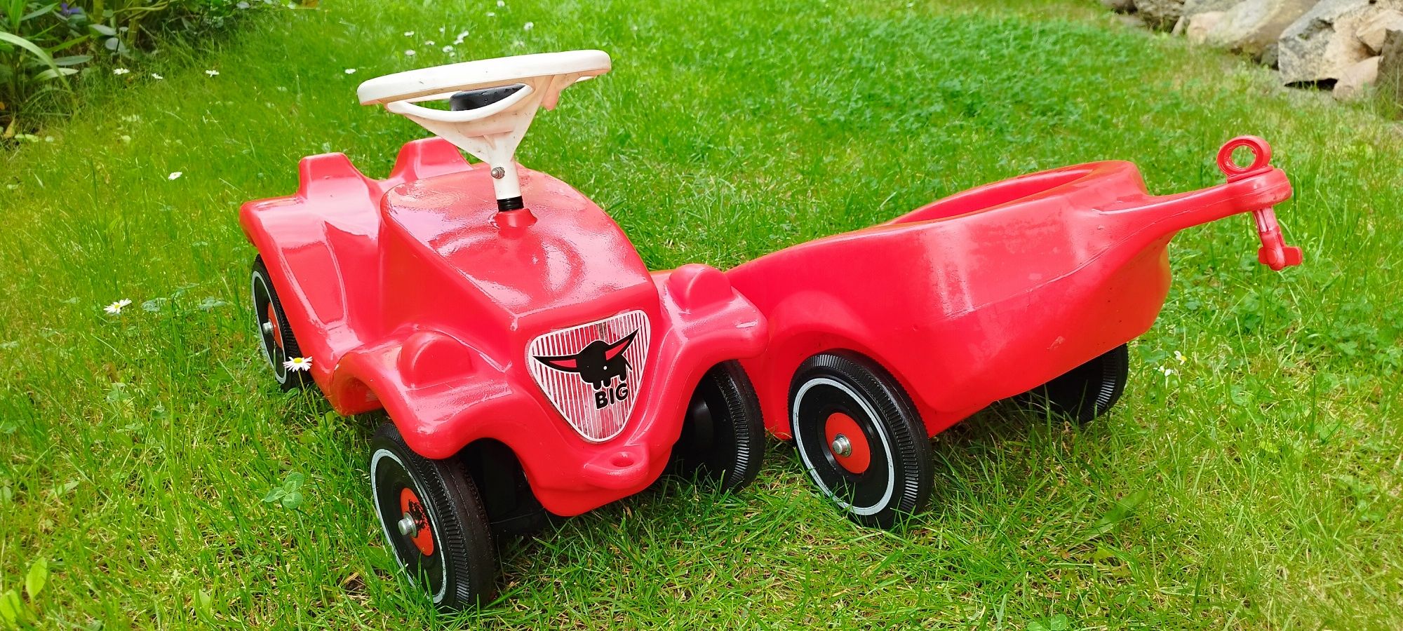 Bobby car jeździk z przyczepką