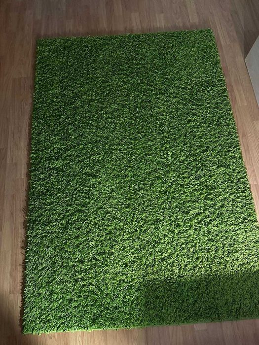 Dywan gruby zielony