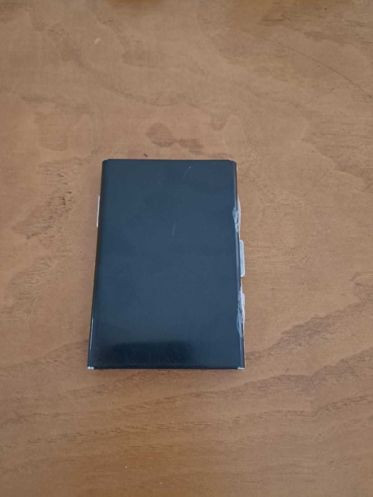 Porta-cartões Metálico Preto com 6 Divisórias