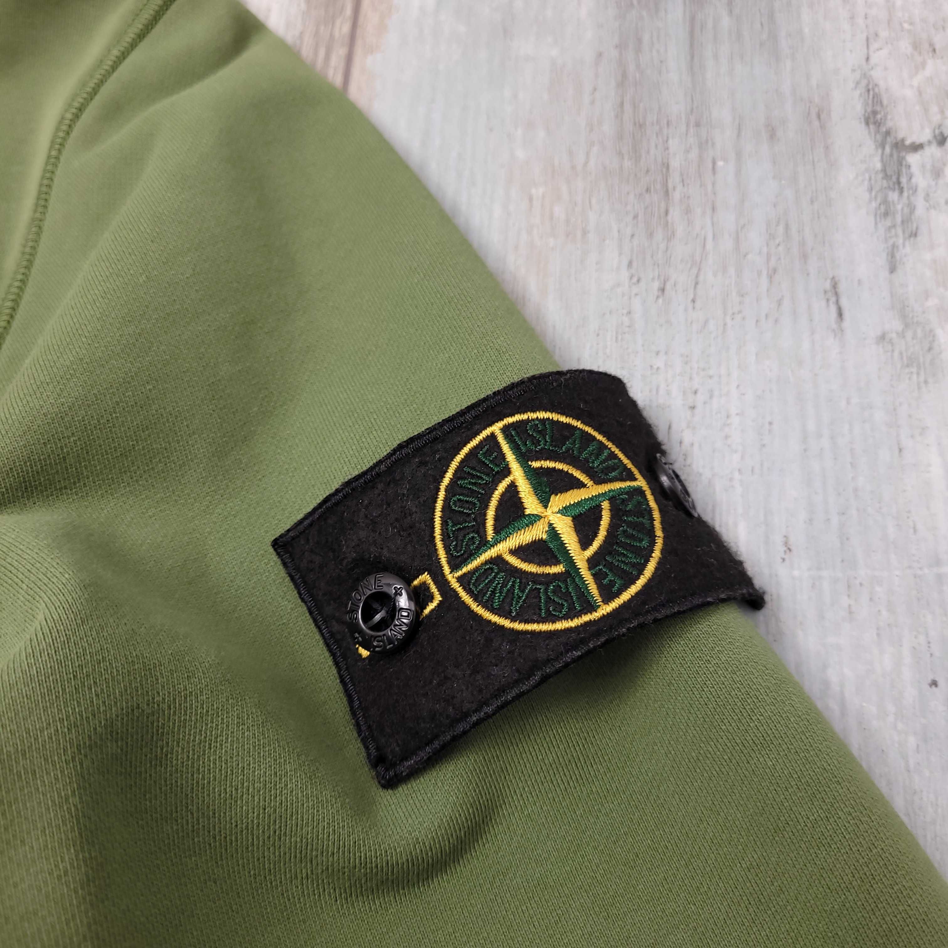 Stone Island Crewneck Army Dollars Cotton Hoodie Zielona Camo Męska