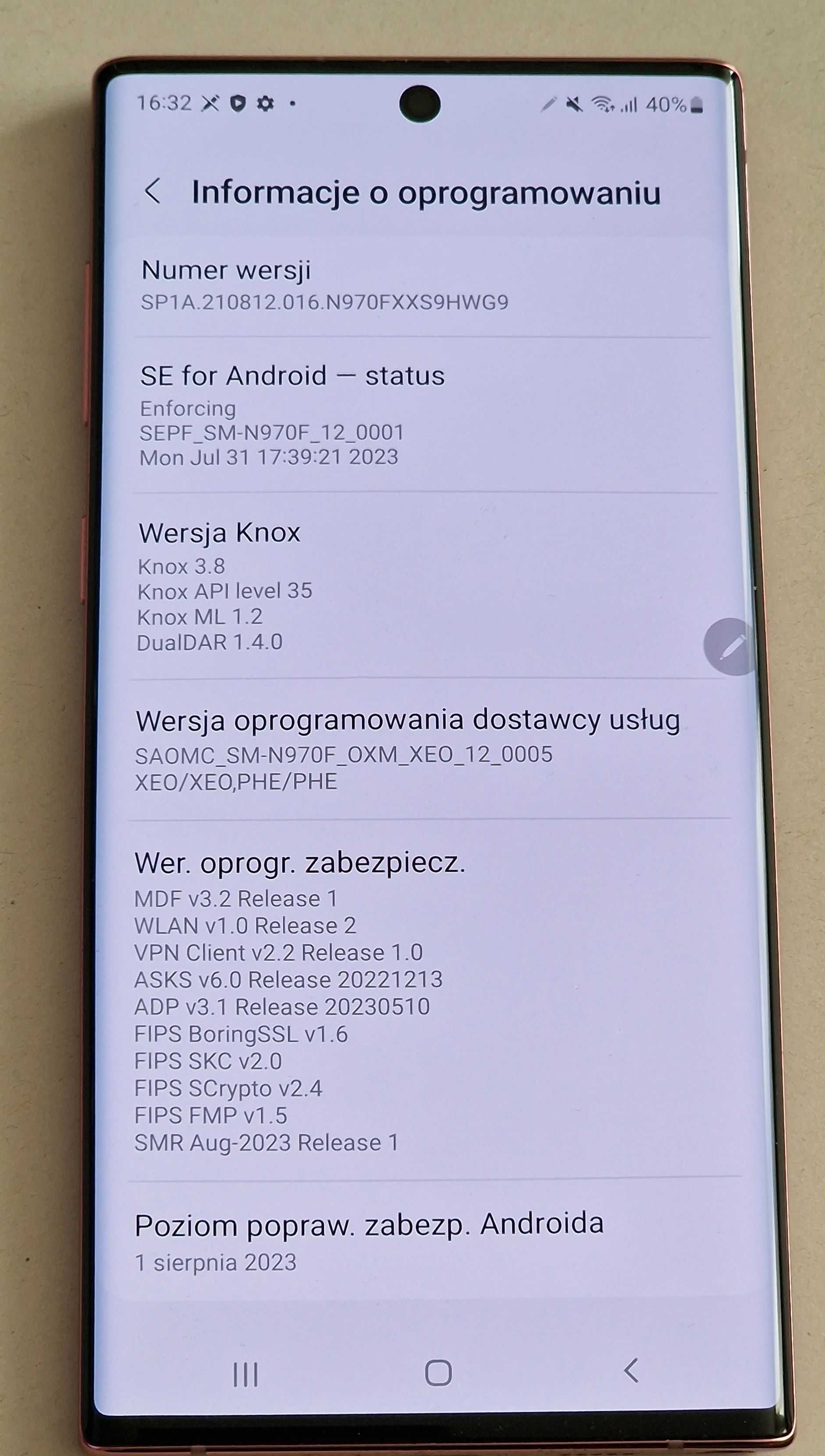 Samsung Galaxy Note 10 8/256gb SM-N970F/DS Różowy Aura Pink