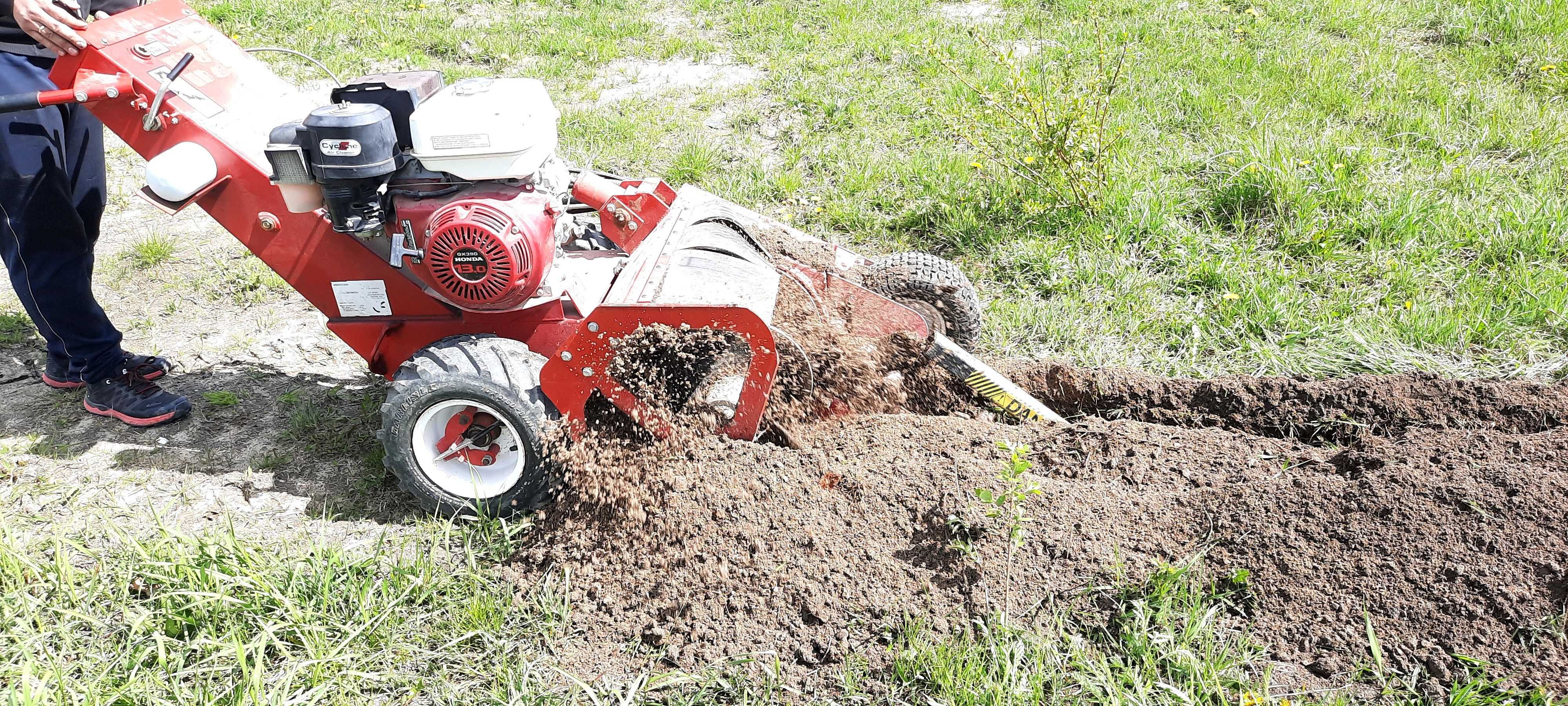 koparka łańcuchowa trencher napęd hydrauliczny wypożyczalnia 16cm