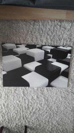 Obraz nowoczesny czarno-bialy 3D