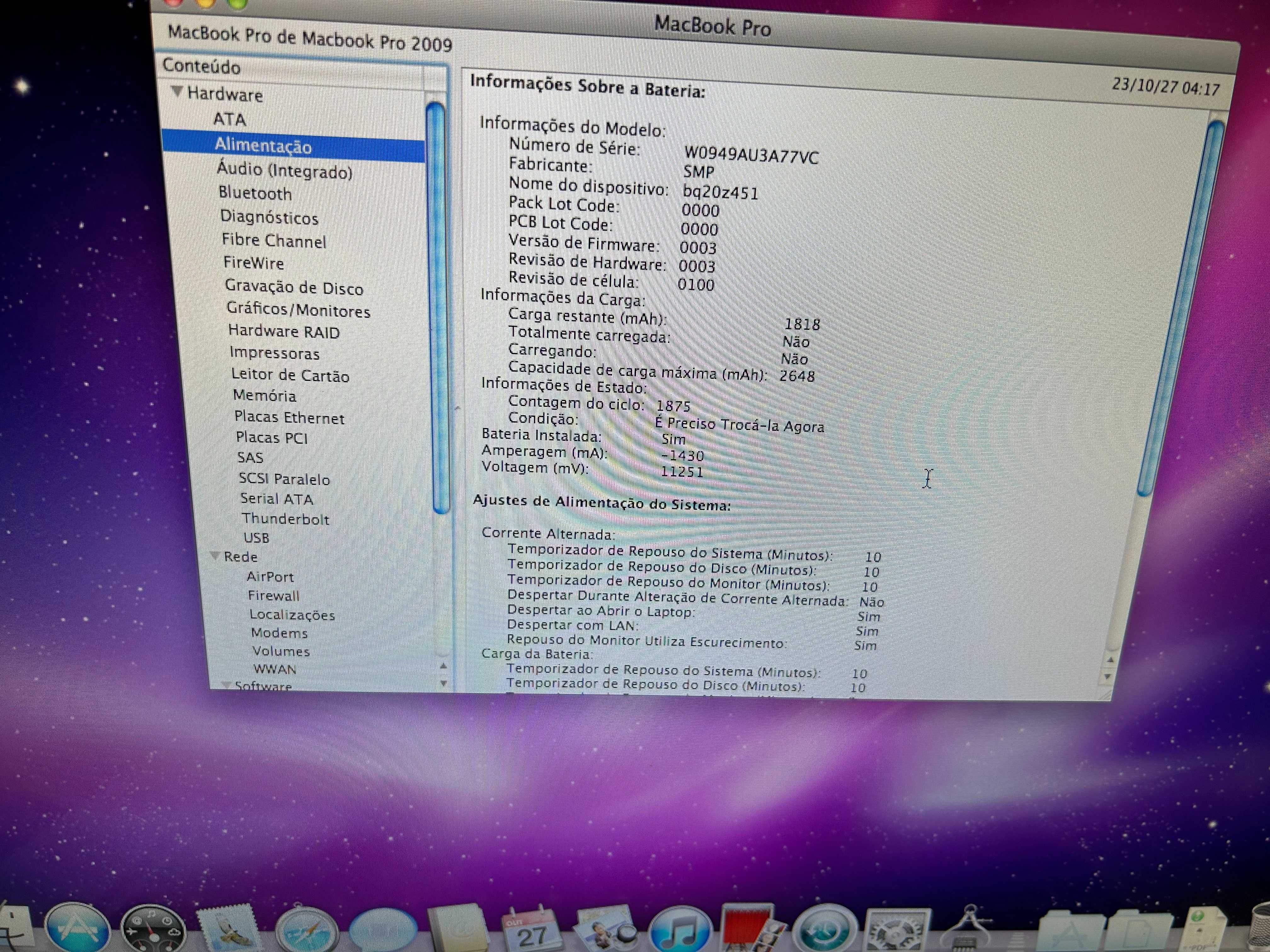 Macbook Pro 2009 C2D 4GB Mem 250GB HDD