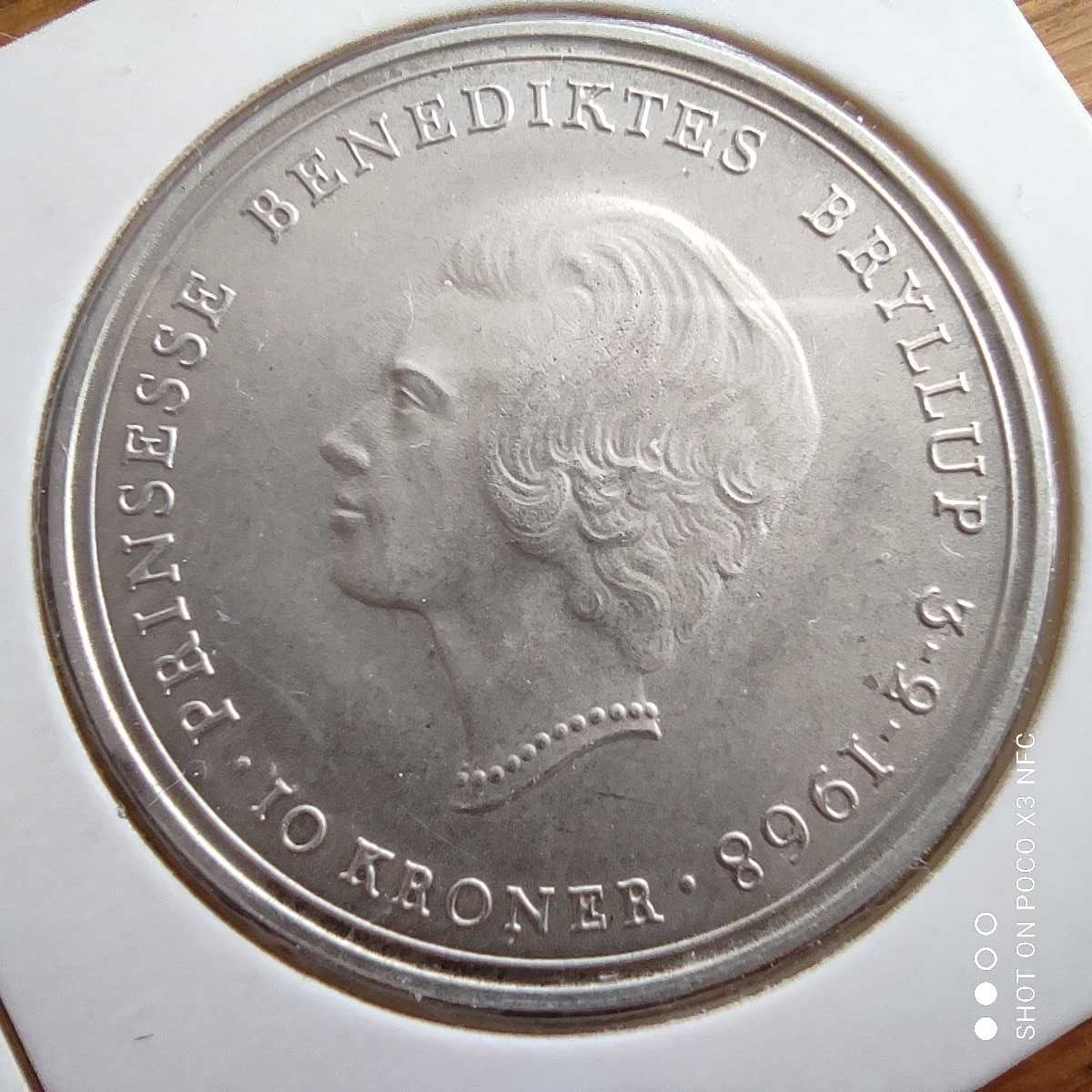 Monety srebrne kolekcjonerskie Belgia 10 kroner 1967 i 68 srebro ag