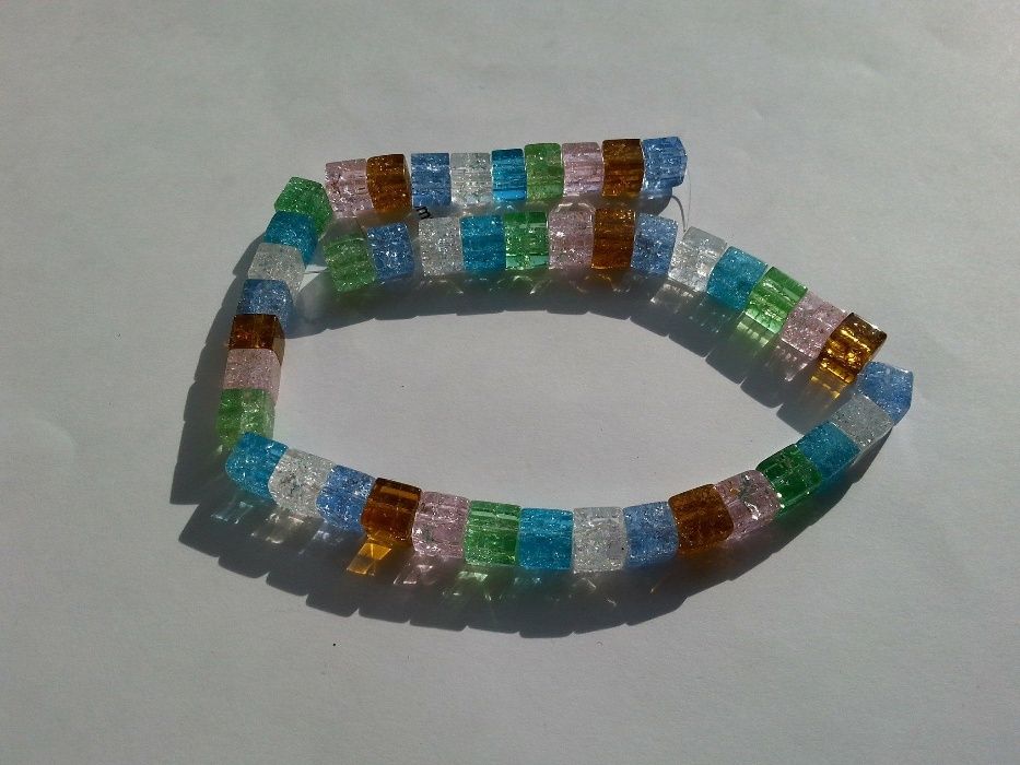 Kostka ze szkła do robienie biżuterii i zdobienia, 8 mm, różne kolory