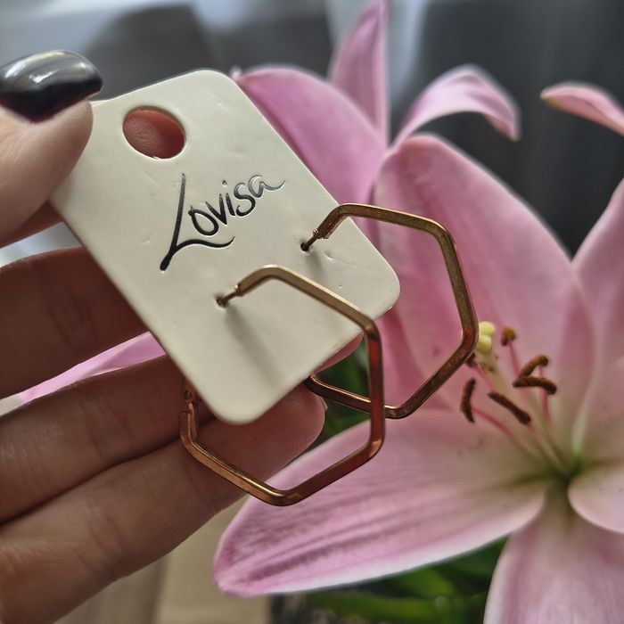 Kolczyki damskie pięciokąt