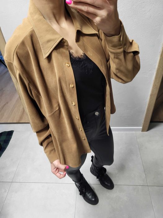 Koszula damska na guziki camel