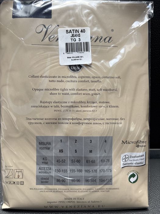 Veneziana satin rajstopy 40 den jeans  3 38 M