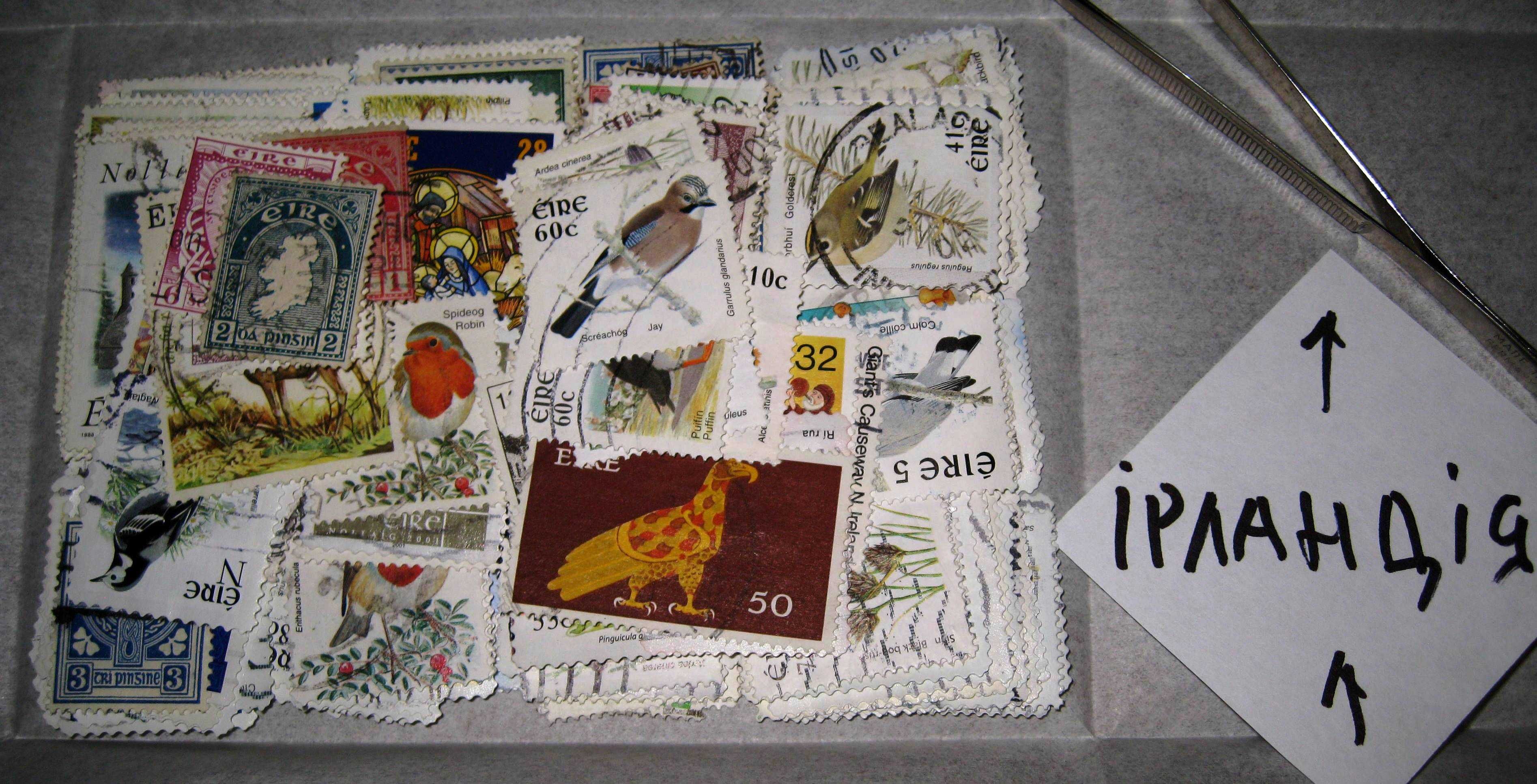 Поштові марки різних країн світу. Несортовані. Ціна від 70 грн