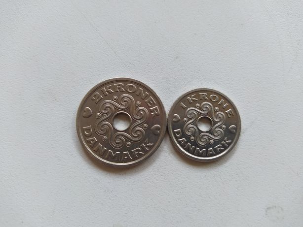 Продам 2 Монеты Дания  1-2 Кроны
