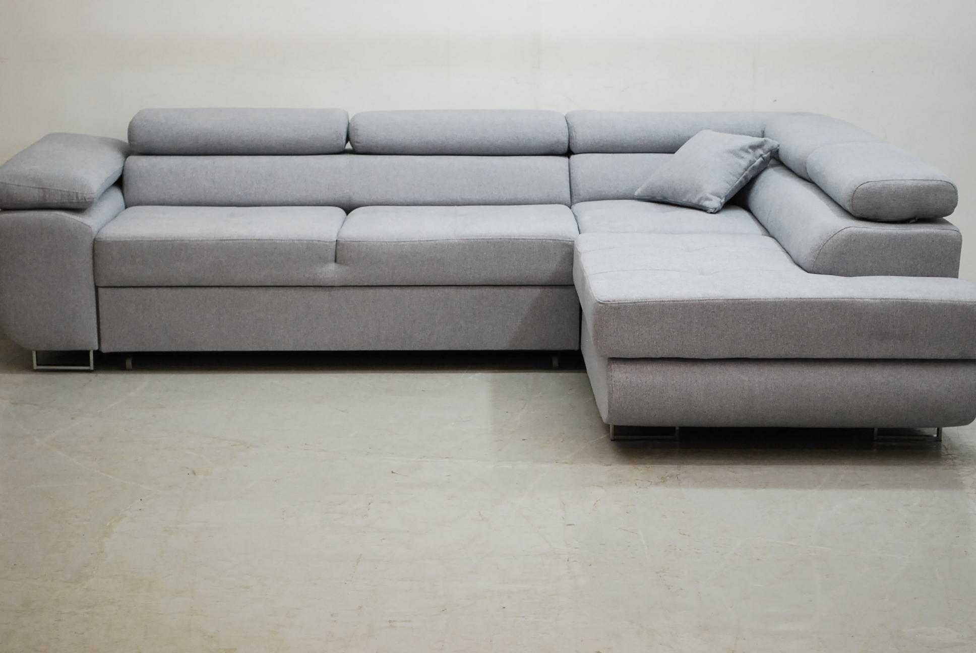 nbw DESIGN NOWOCZESNY narożnik z funkcja spania + pojemnik, sofa tkani