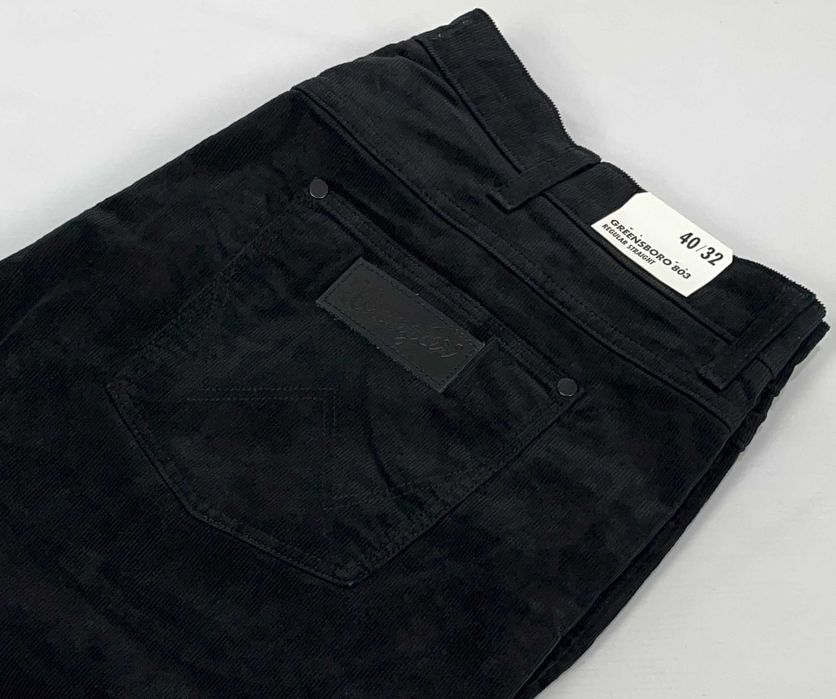 Spodnie męskie sztruks Wrangler Greensboro 803 Black W42 L34