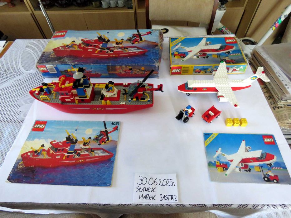 Lego Statek 4031 i Samolot 6375 instrukcje i pudełka