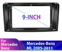 Moldura rádio android 9" Mercedes-Benz ML + CANBUS e cabos NOVO