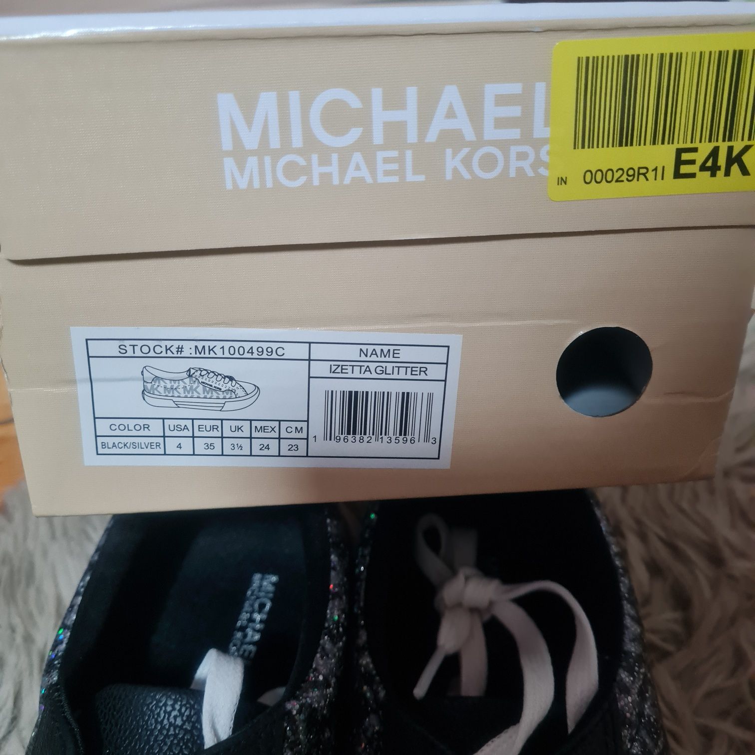 Michael Kors tenisówki czarne izetta r. 35 logowane sneakersy niskie t