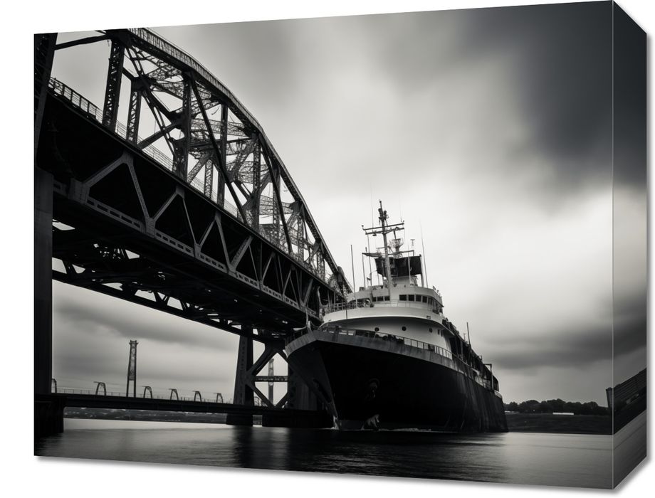 Obraz 50x40cm Statek przy Moście