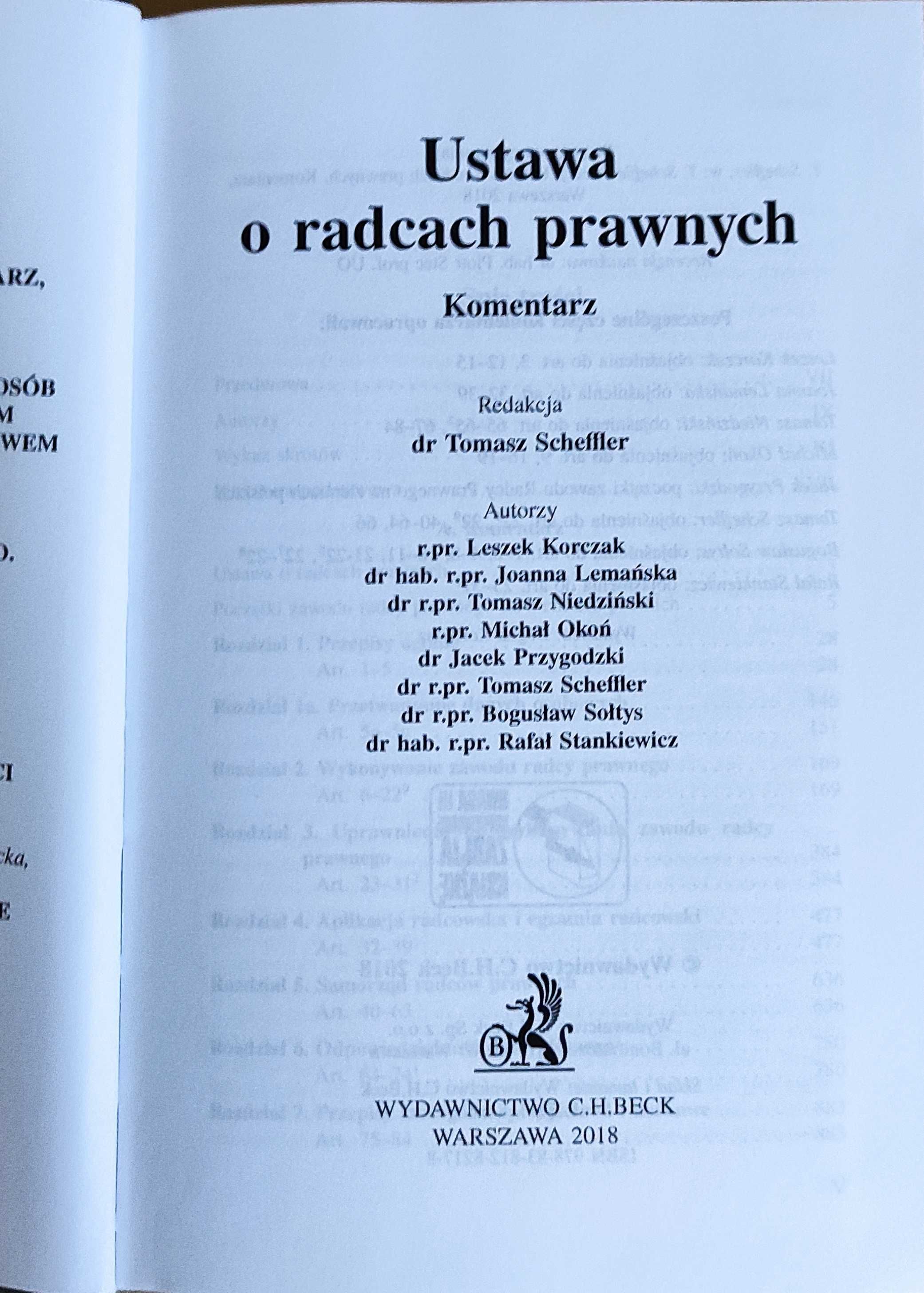 Ustawa o radcach prawnych. Komentarz