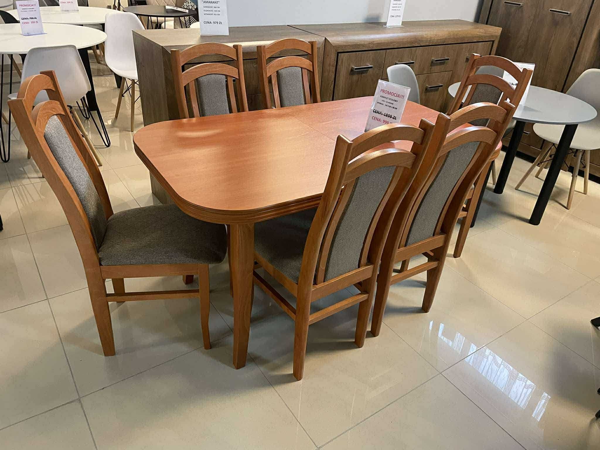 (21GR) Stół rozkładany + 6 krzeseł, olcha , wyprzedaż 1199 zł