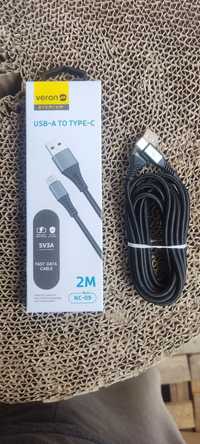 Кабель зарядний USB type C 3А 2м Veron NC09 Nylon