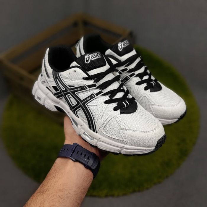 Унісекс кросівки Asics біло-чорні демі кросовки женские мужские Asics