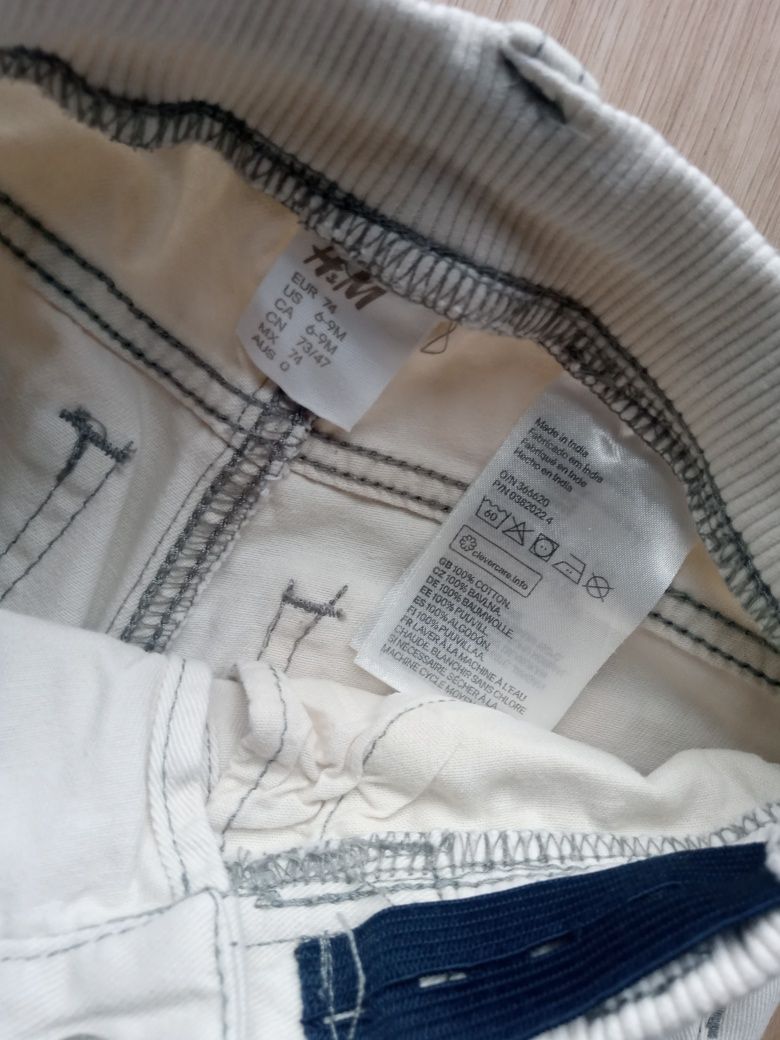 Spodenki jeansy beżowe H&M 74