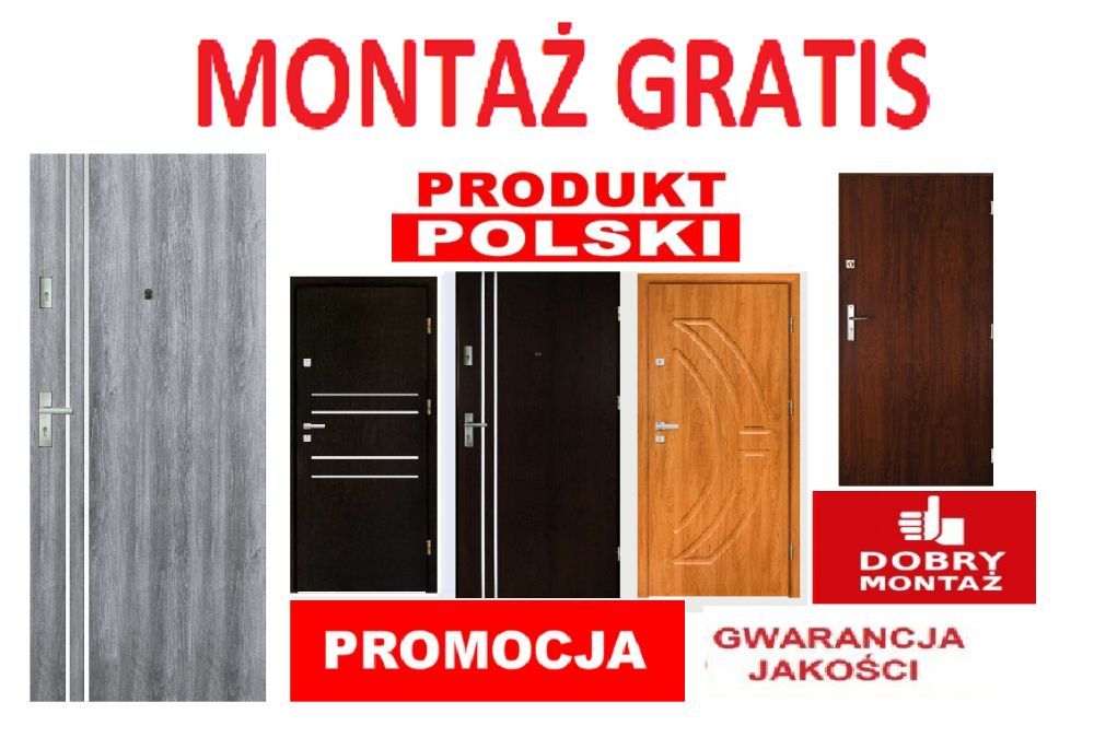 DRZWI wejściowe zewnętrzne do mieszkania  wewnątrzklatkowe Z MONTAŻEM
