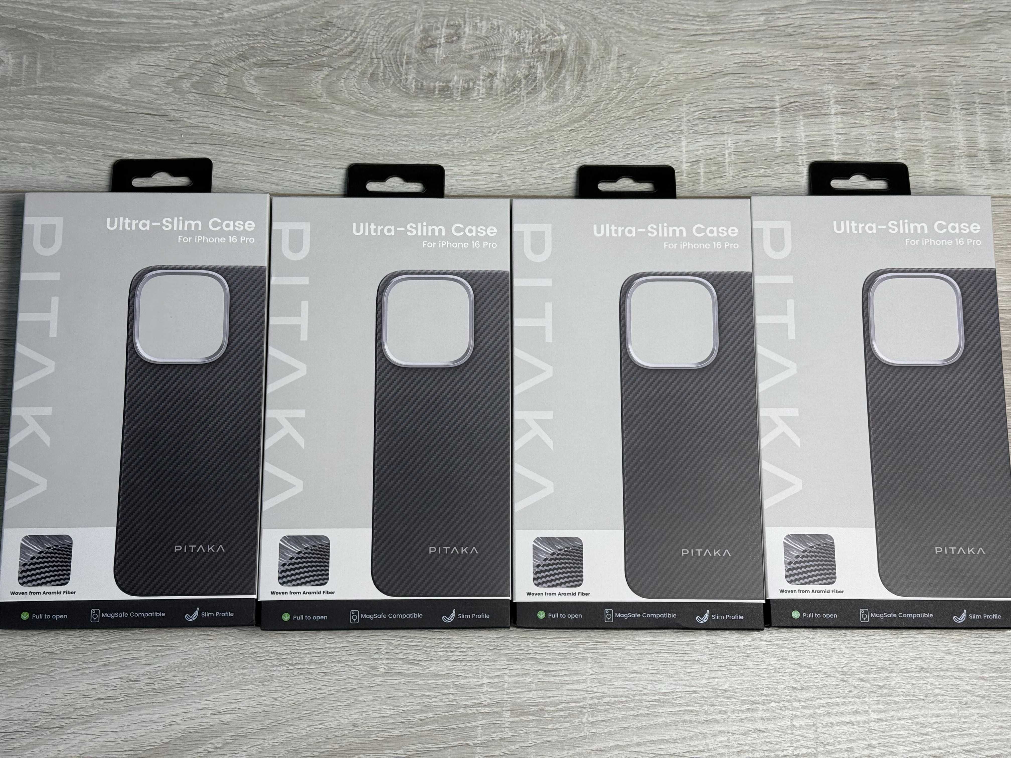 Чохол Pitaka Black/Grey Ultra-Slim iPhone 16 Pro карбон оригінал