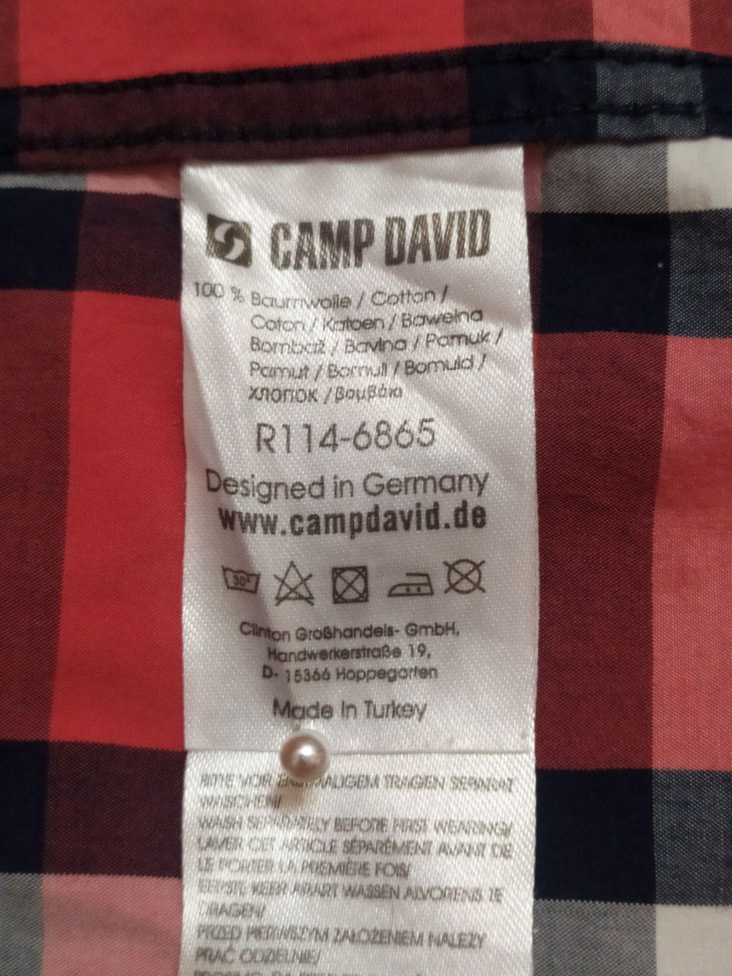 Camp David Red рубашка Германия, cotton 100%, р. M, 48-50-52, супер!