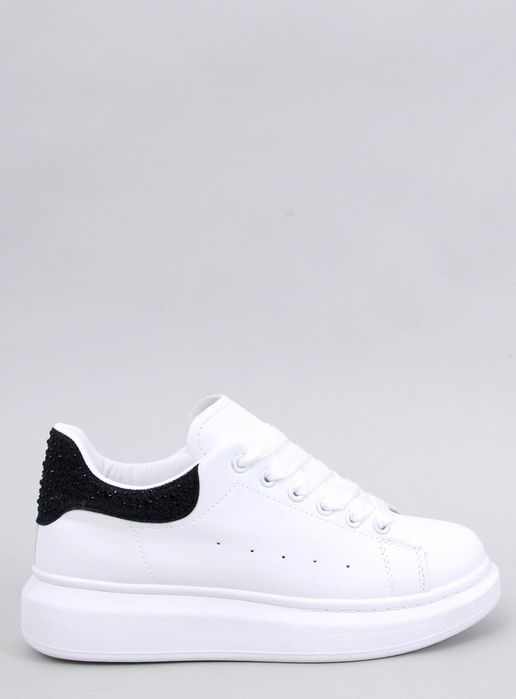 Sneakersy Na Platformie Z Cyrkoniami Parkss White/Black