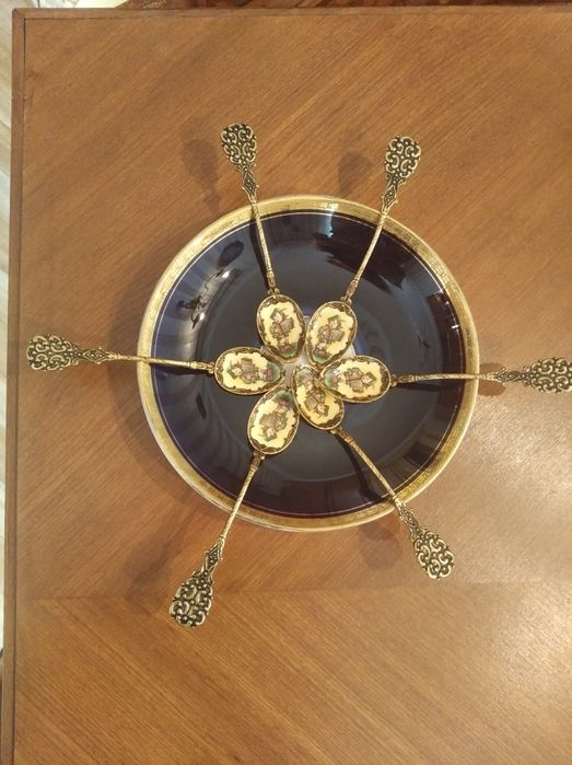 Винтажные чайные ложки с эмалью