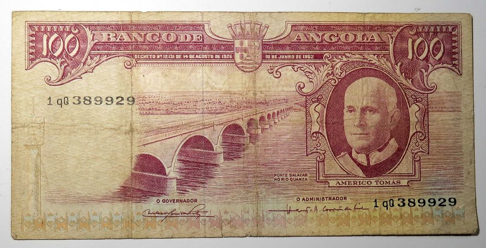 Nota Angola 100 Escudos A. Tomas - MBC - 2€