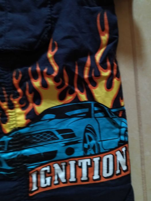 Camisa azul escura com chama -Dopodopo