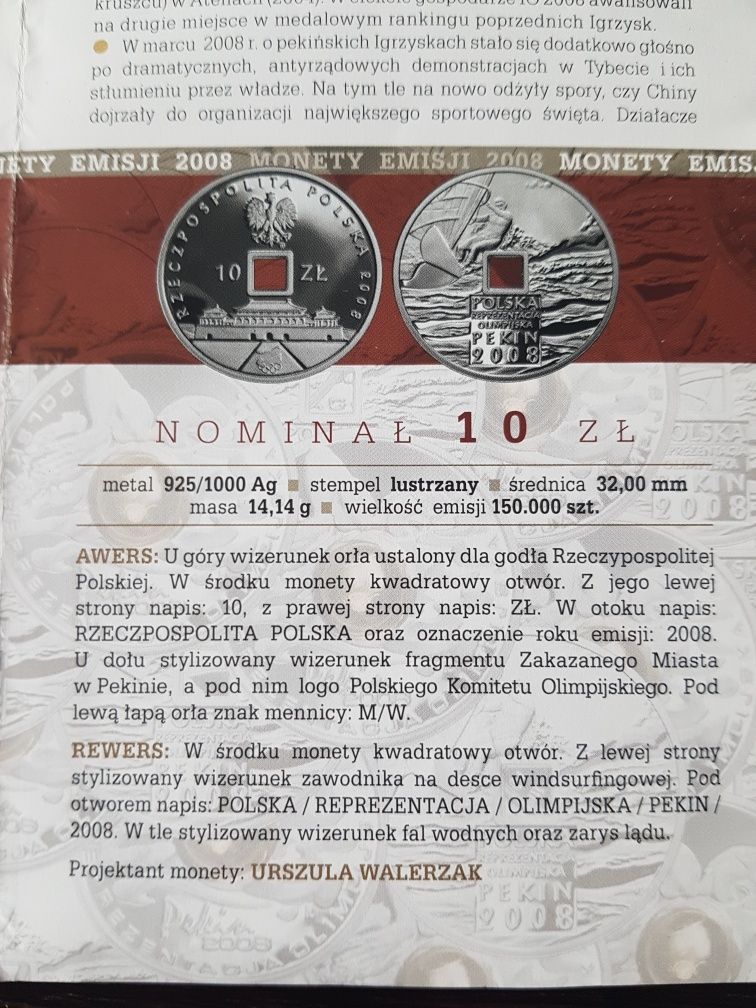 Monety Srebrne Pekin 2008 Mennica Polska