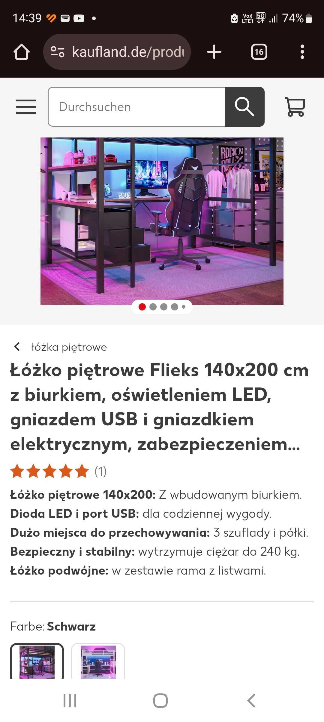 Łóżko piętrowe nieużywane