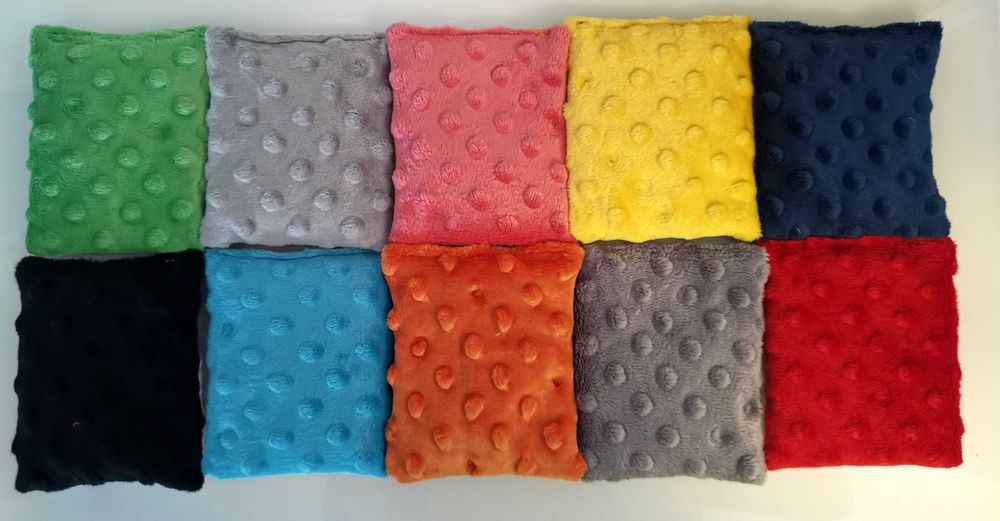 Woreczki sensoryczne 10szt.Ryż i groch.Bawełna/minky+woreczek zbiorczy