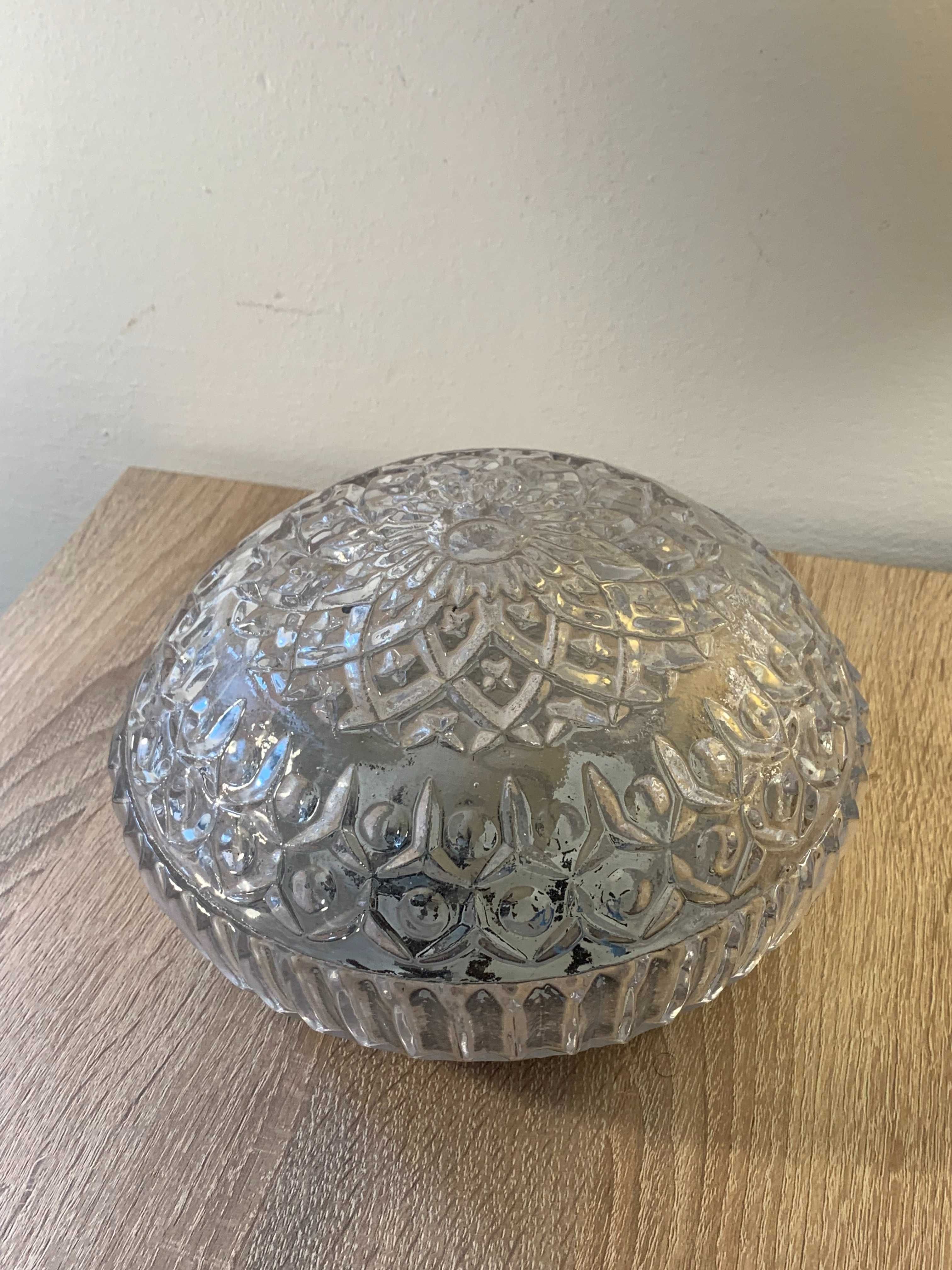 lampa plafon , kinkiet, szkło kryształowe, Vintage, DDR, Stan bd-