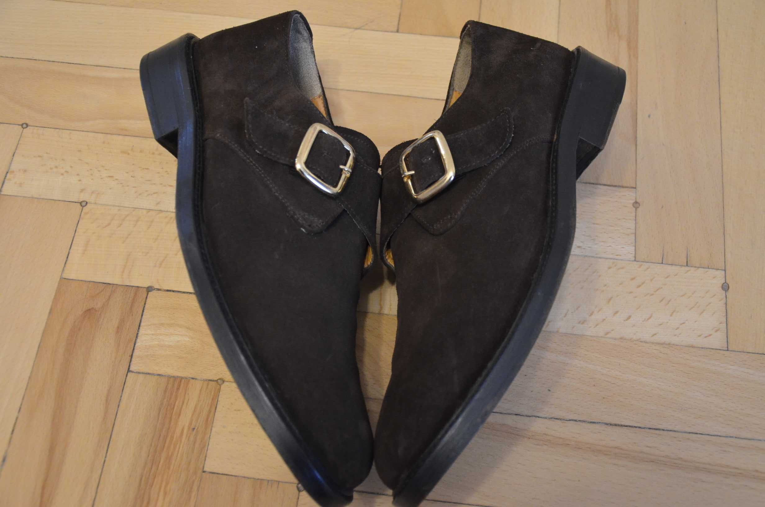 Buty monki John White 44 wkł.29 skóra zamszowa superstan single monk