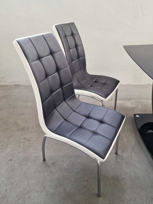 Stół jadalniany owalny szklany 140x80x75 + krzesla 4szt