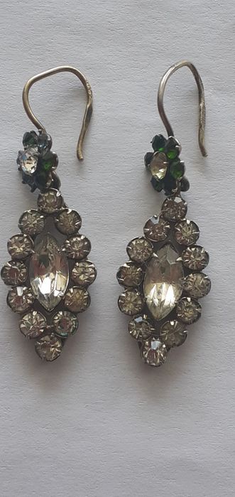 Серьги СССР серебряные 875 проба в позолоте советские с хризолитами