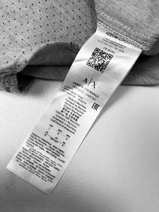 Armani Exchange мужская хлопковая рубашка с длинным рукавом