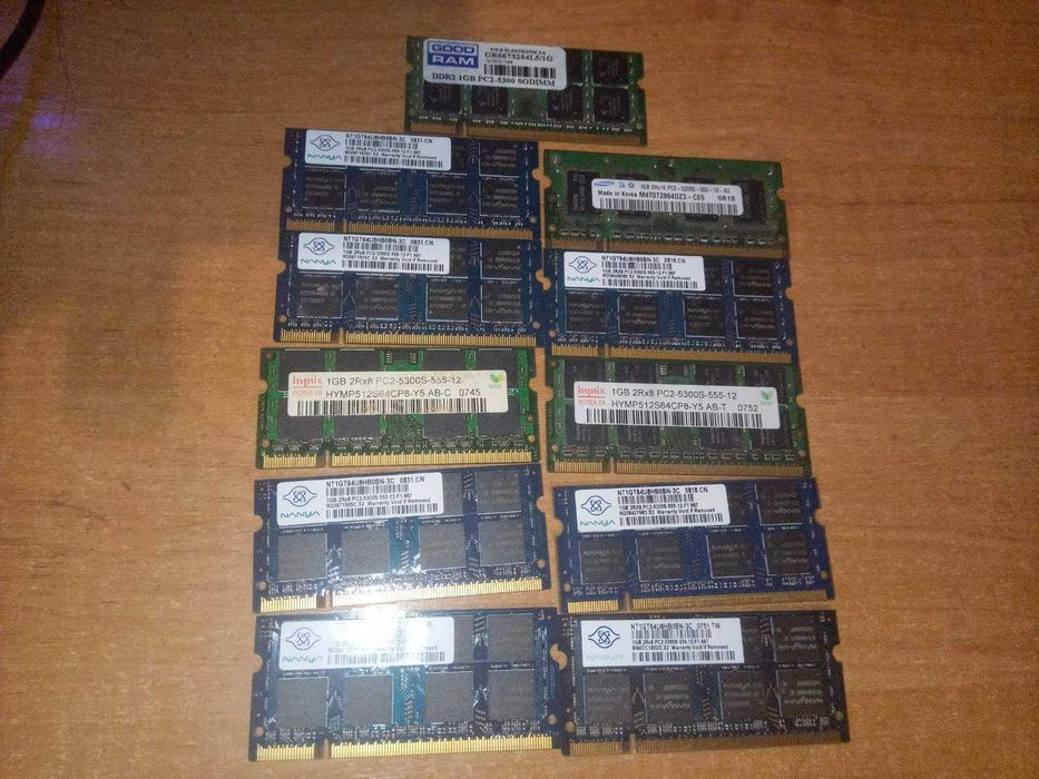 DDR2 1 и 2 Gb, оперативная память для ноутбука SO-DIMM
